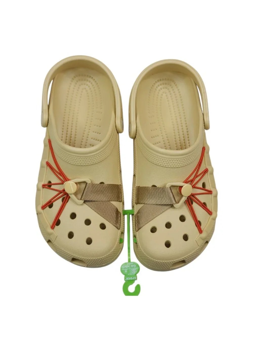 Crocs Classic Lockdown Clog Mens Size 9 Womens 11 Beige With Red Details